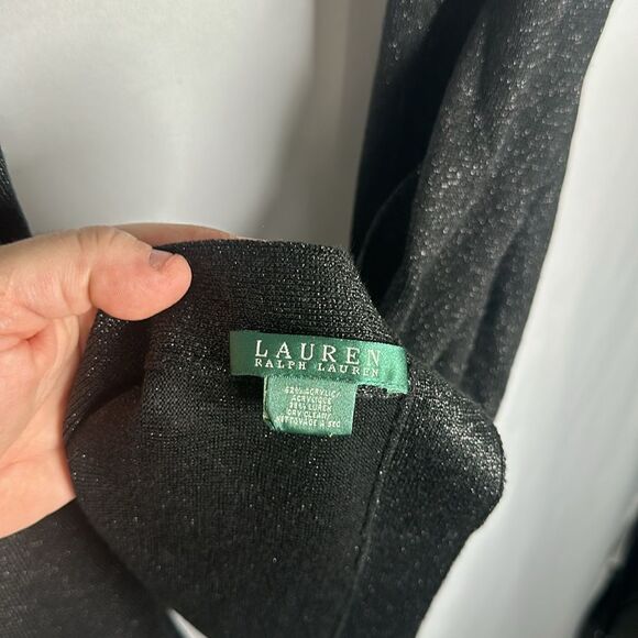 Black sparkling Lauren Ralph Lauren scarf - Picture 3 of 3